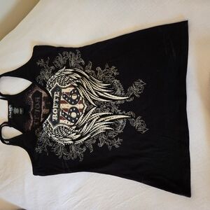 Edgy Black Graphic Tank Top